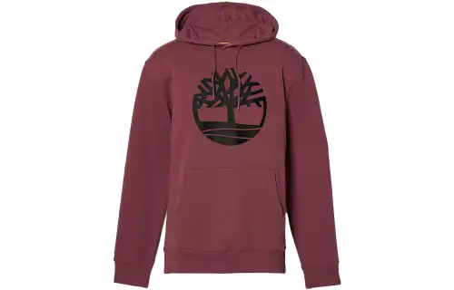 Timberland Sweatshirts Men's Dark Red Hooded Moderate Regular