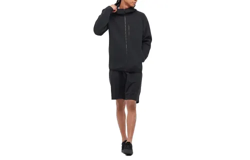 UNIQLO Sweatshirts Men's Black Hooded Moderate Cardigan
