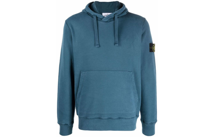 Мужское худи Stone Island Compass Logo (голубое)