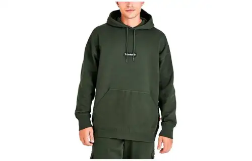 Timberland Sweatshirts Men's Green Hooded Moderate Regular