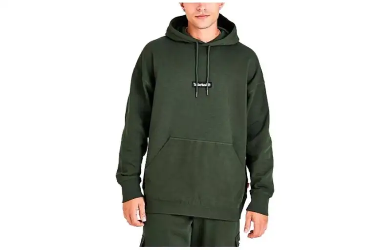 Timberland Sweatshirts Men's Green Hooded Moderate Regular