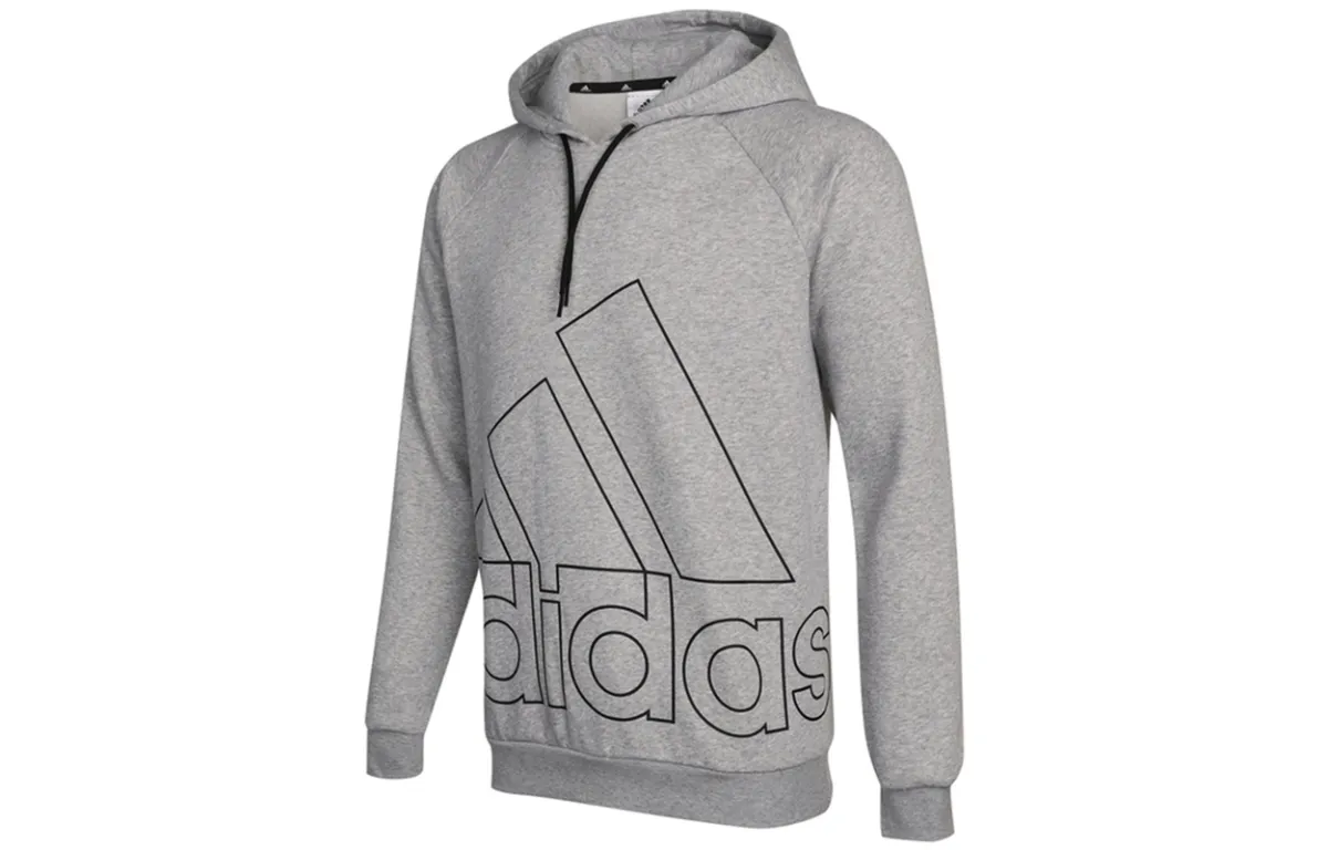 Adidas Sweatshirts Men's Gray Hooded Moderate Regular