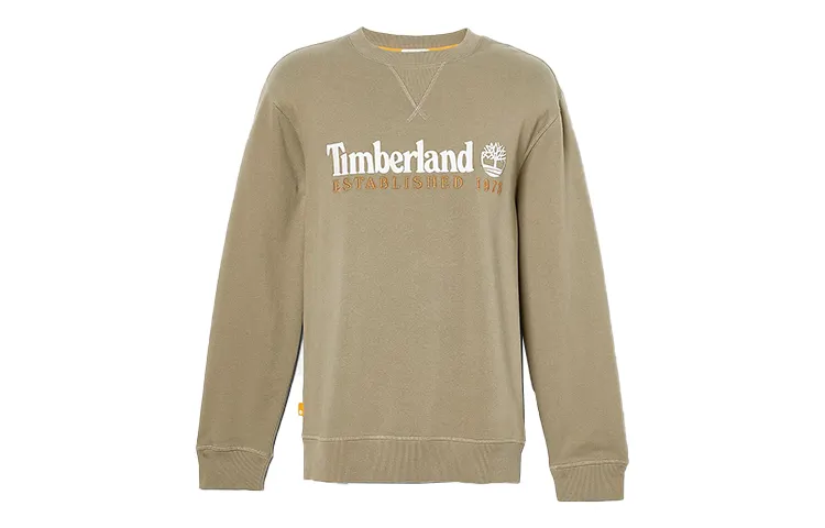 Timberland Sweatshirts Men's Green Crew Neck Moderate Regular