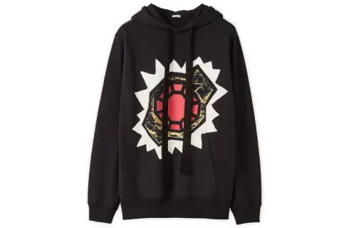 LOEWE Sweatshirts Men's Black Hooded Moderate Regular