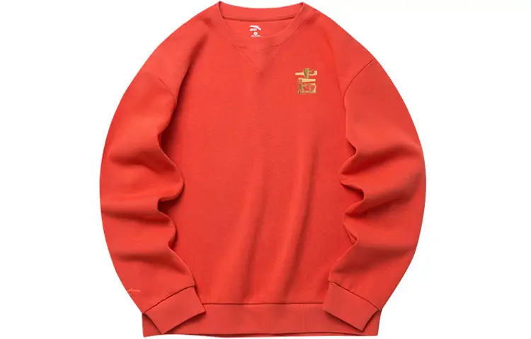 ANTA Life Collection Sweatshirts Unisex Red Crew Neck Moderate Regular