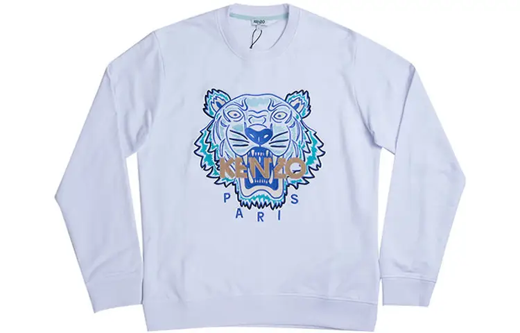 KENZO Sweatshirts Men's White Crew Neck Moderate Regular