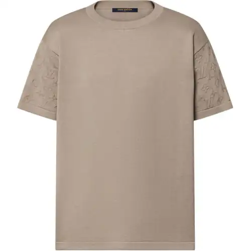 LOUIS VUITTON Solid Color Logo Print Crew Neck Pullover Short Sleeved SS24 T Shirt Men's Brown