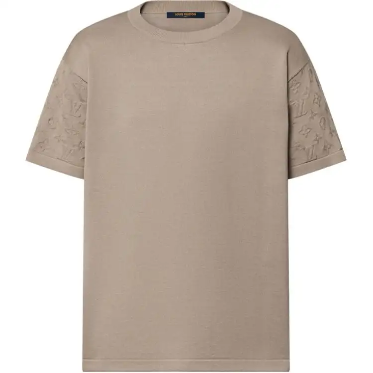 LOUIS VUITTON Solid Color Logo Print Crew Neck Pullover Short Sleeved SS24 T Shirt Men's Brown