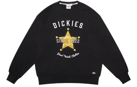 Dickies Sweatshirts Unisex Black Crew Neck Moderate Heavyweight