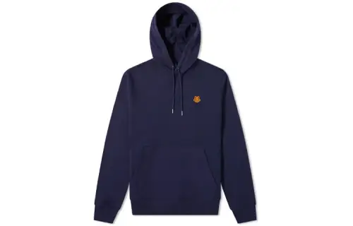 KENZO Classic Tiger Head Sweatshirts Men's Dark Blue Hooded Moderate Heavyweight