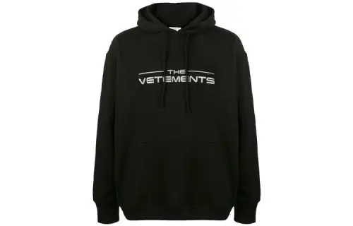 Vetements Sweatshirts Unisex Black Hooded Moderate Regular