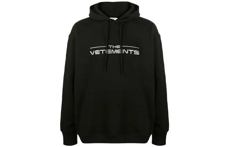 Vetements Sweatshirts Unisex Black Hooded Moderate Regular