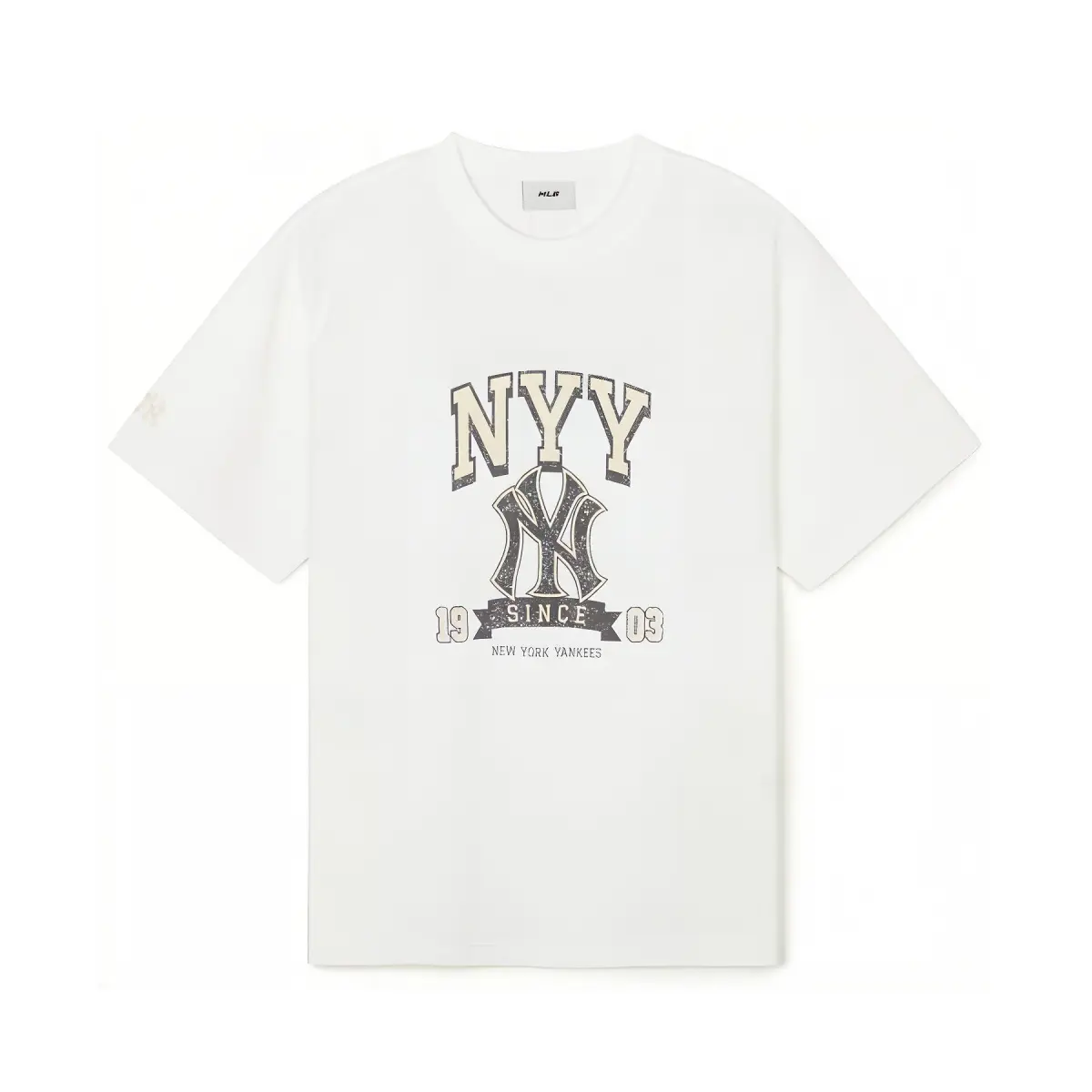 MLB Drop Shoulder Sleeve T Shirt Unisex White