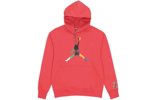 Jordan Sweatshirts Unisex Red Hooded Thickened Regular