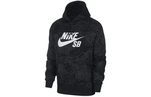 Nike Sweatshirts Men's Black Hooded Thickened Regular