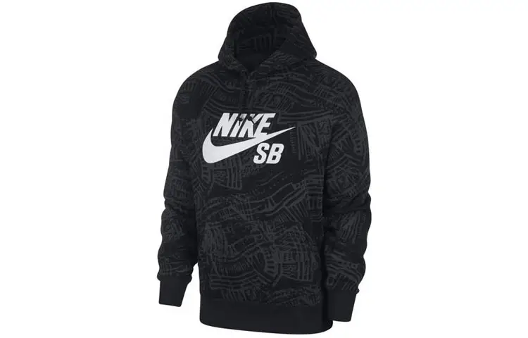 Nike Sweatshirts Men's Black Hooded Thickened Regular