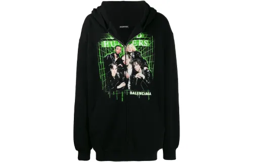Balenciaga Sweatshirts Men's Black Hooded Moderate Heavyweight