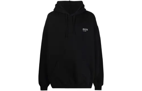 Vetements Sweatshirts Unisex Black Hooded Moderate Regular