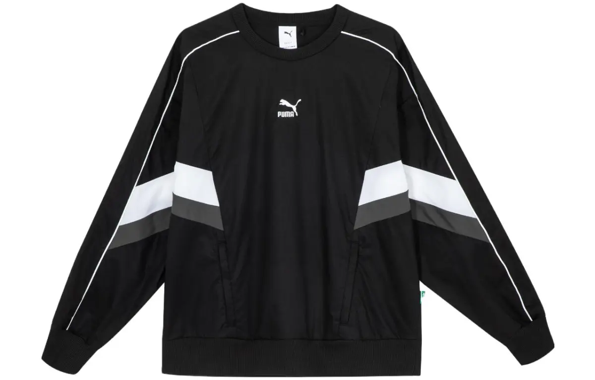 PUMA Sweatshirts Unisex Black Crew Neck Moderate Regular