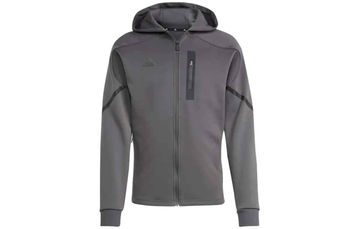 Adidas Sweatshirts Men's Gray Hooded Moderate Other