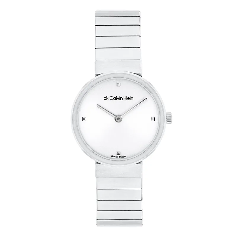 CALVIN KLEIN Wrist Watches Quartz Movement Steel Strap 28mm White Dial Women's Watch