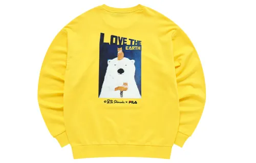 FILA Sweatshirts Men's Sunshine Yellow Crew Neck Moderate Regular