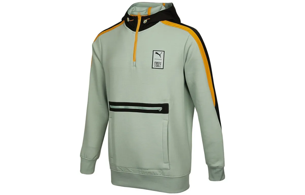 PUMA X FIRSTMILE Sweatshirts Men's Green Hooded Moderate Cardigan