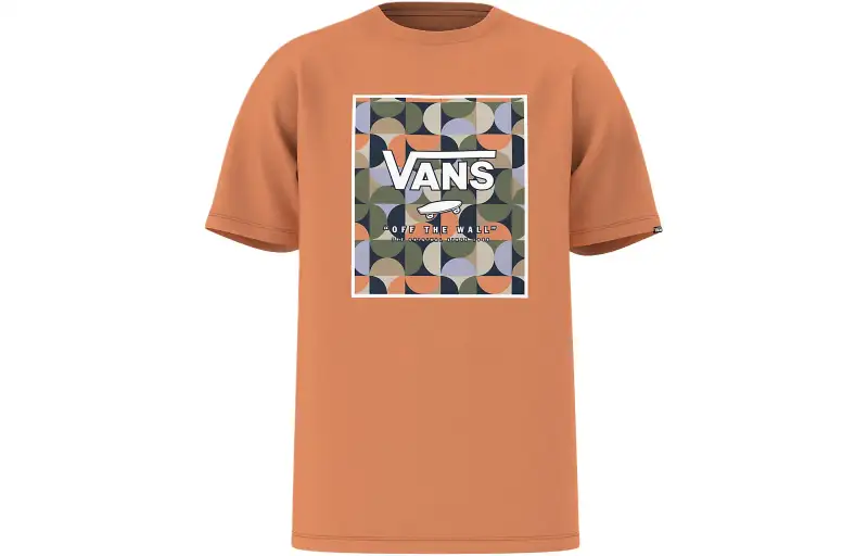 Vans T Shirts Men's Orange Crew Neck Moderate Straight Fit