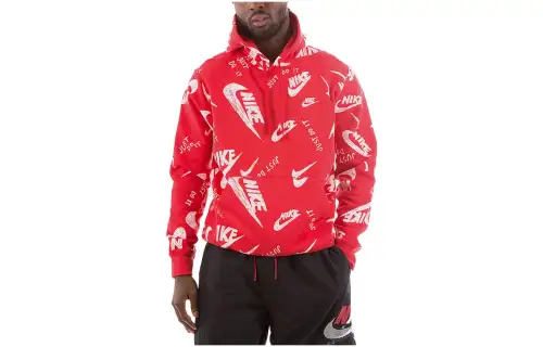 Nike Sweatshirts Men's Red Hooded Thickened Regular