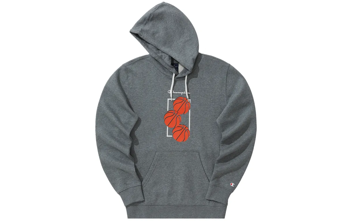 Champion Basketball Print Fleece Lined Hooded Loose Fit Heavyweight Sweatshirt Winter Unisex Gift Recommendation