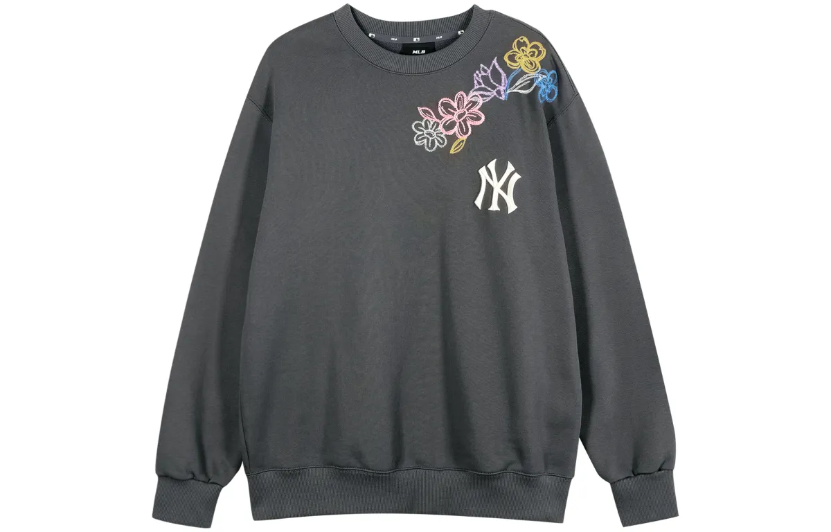 MLB New York Yankees Sweatshirts Unisex Gray Crew Neck Moderate Regular
