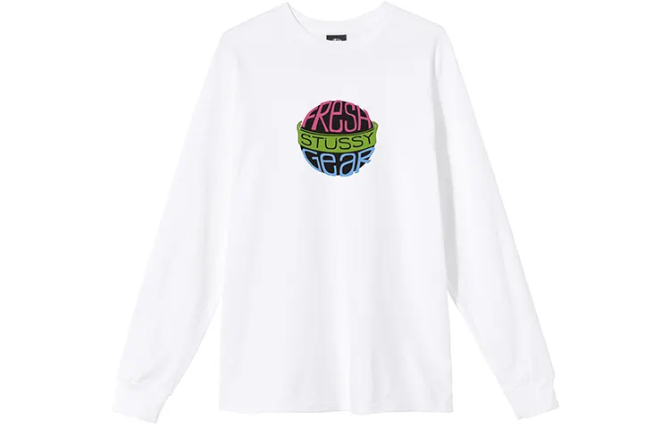 Stussy Sweatshirts Unisex White Crew Neck Moderate Regular