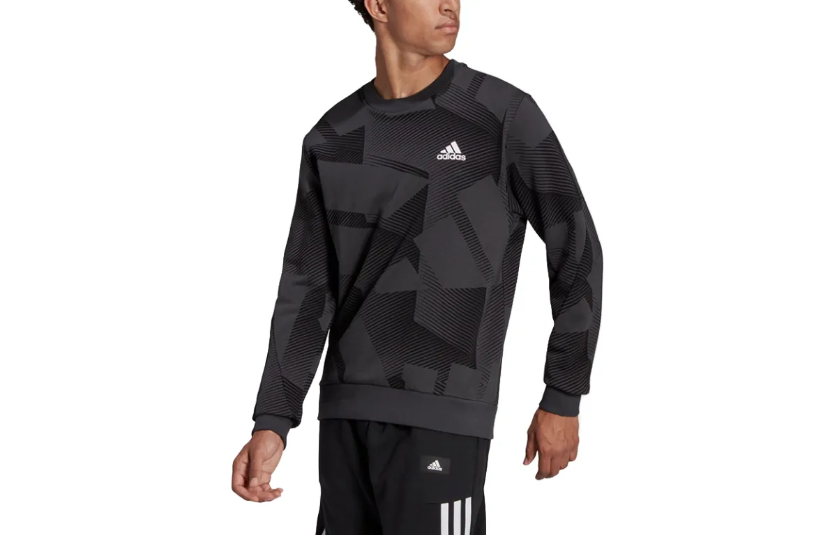 Adidas Sweatshirts Men's Black Crew Neck Moderate Regular