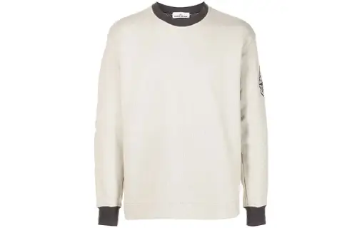 STONE ISLAND Sweatshirts Men's Ecru Crew Neck Moderate Regular