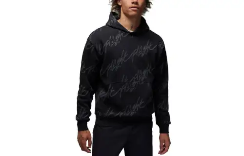 Jordan ESSENTIALS Sweatshirts Men's Black Hooded Moderate Regular