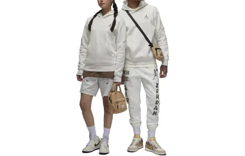 Jordan Sweatshirts Unisex White Hooded Moderate Regular