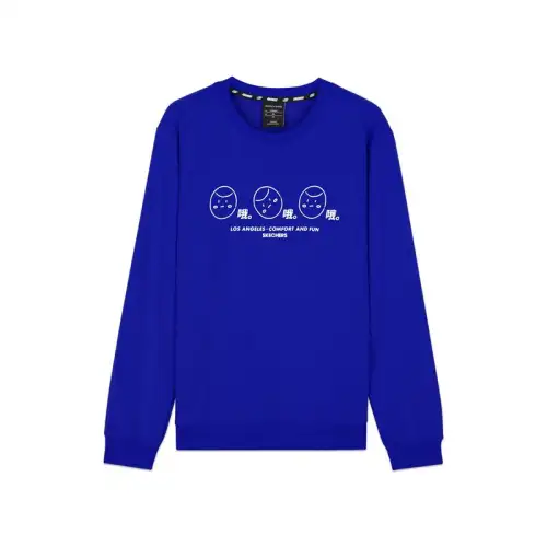 Skechers Sweatshirts Unisex Ocean Wave Blue Crew Neck Moderate Regular
