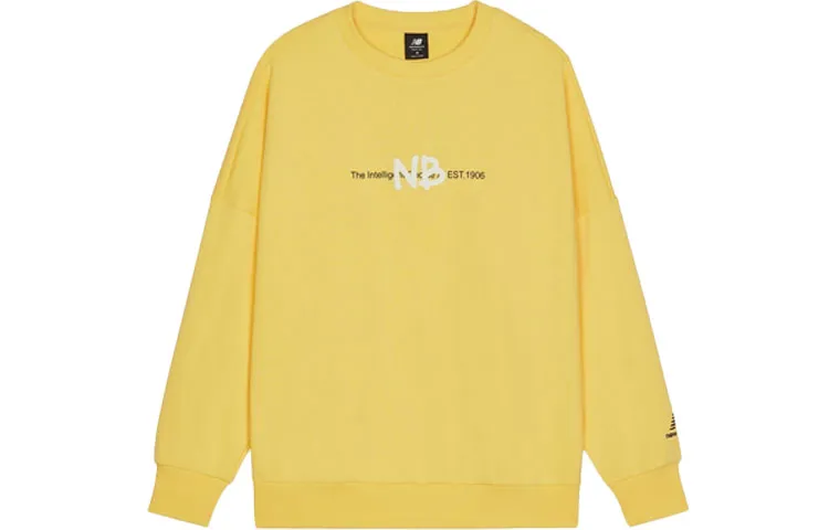 New Balance Sweatshirts Men's Yellow Crew Neck Moderate Regular