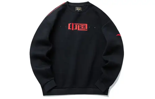 ANTA Variety Training Collection Sweatshirts Men's Black Crew Neck Moderate Regular
