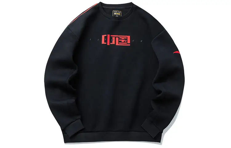 ANTA Variety Training Collection Sweatshirts Men's Black Crew Neck Moderate Regular
