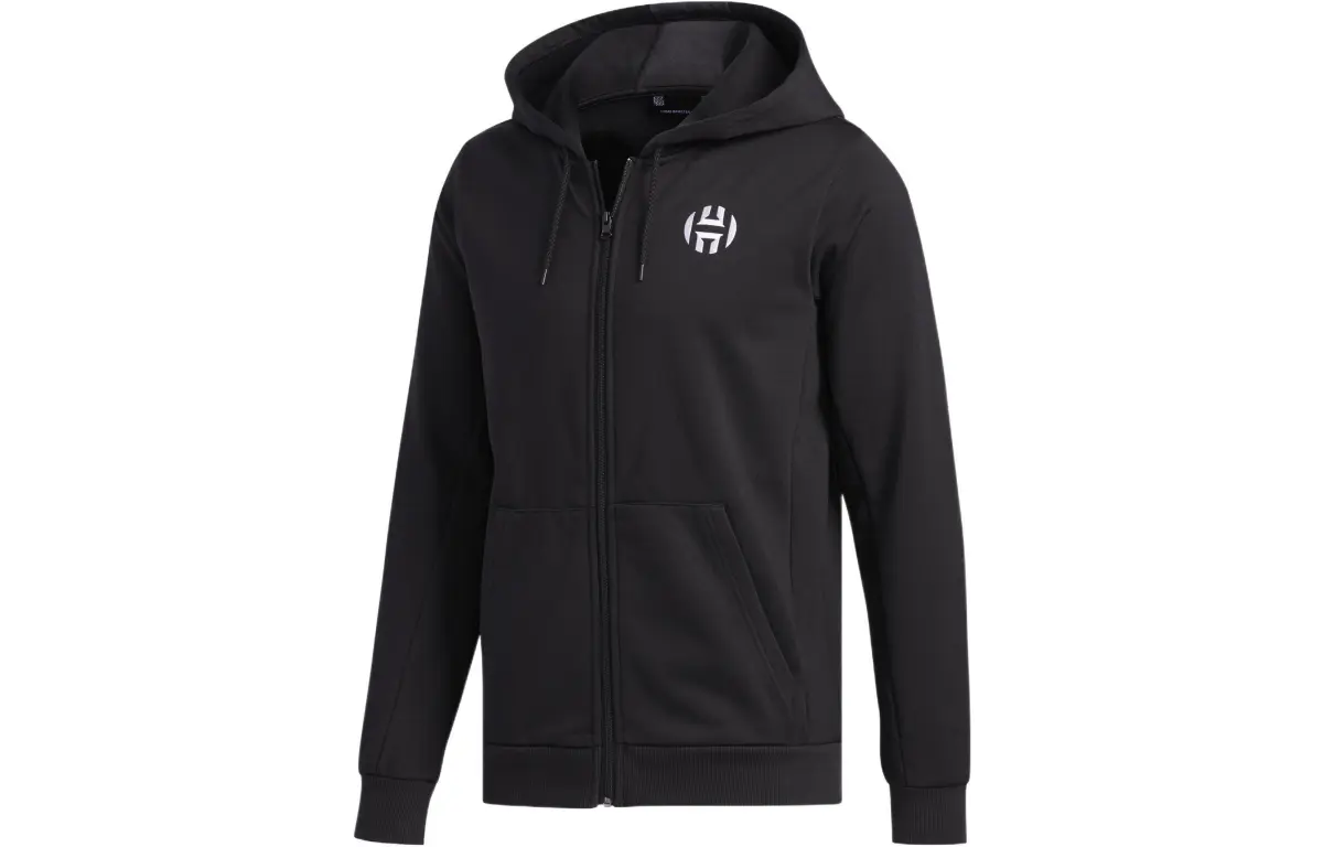 Adidas Sweatshirts Men's Black Hooded Moderate Cardigan