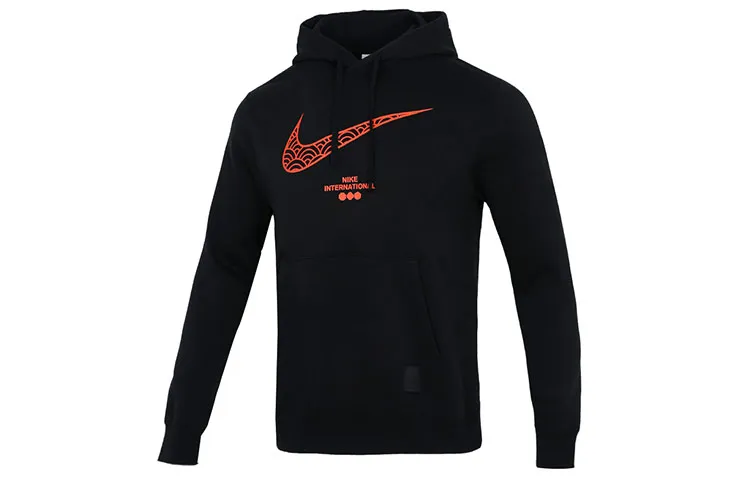 Nike Chinese New Year Sweatshirts Men's Black Hooded Thickened Regular
