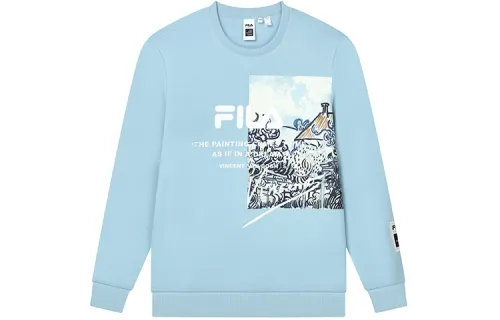 FILA Sweatshirts Men's Matte Blue Crew Neck Moderate Regular