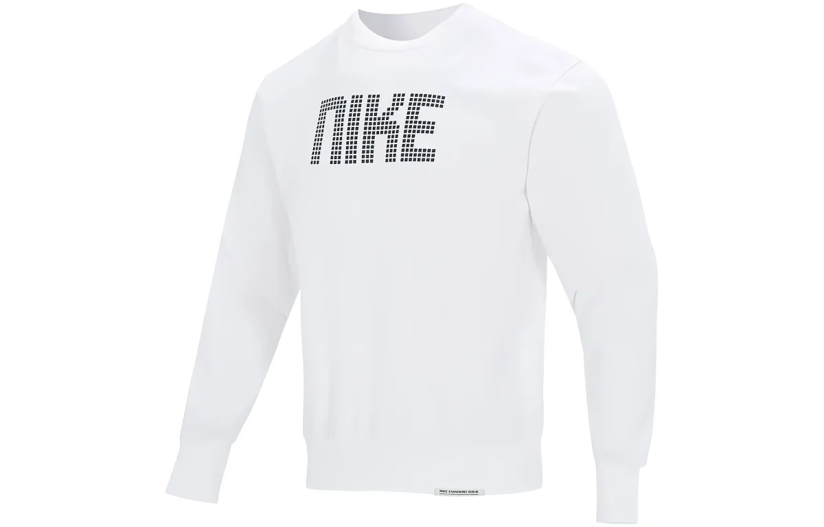 Nike Sweatshirts Men's White Crew Neck Moderate Regular