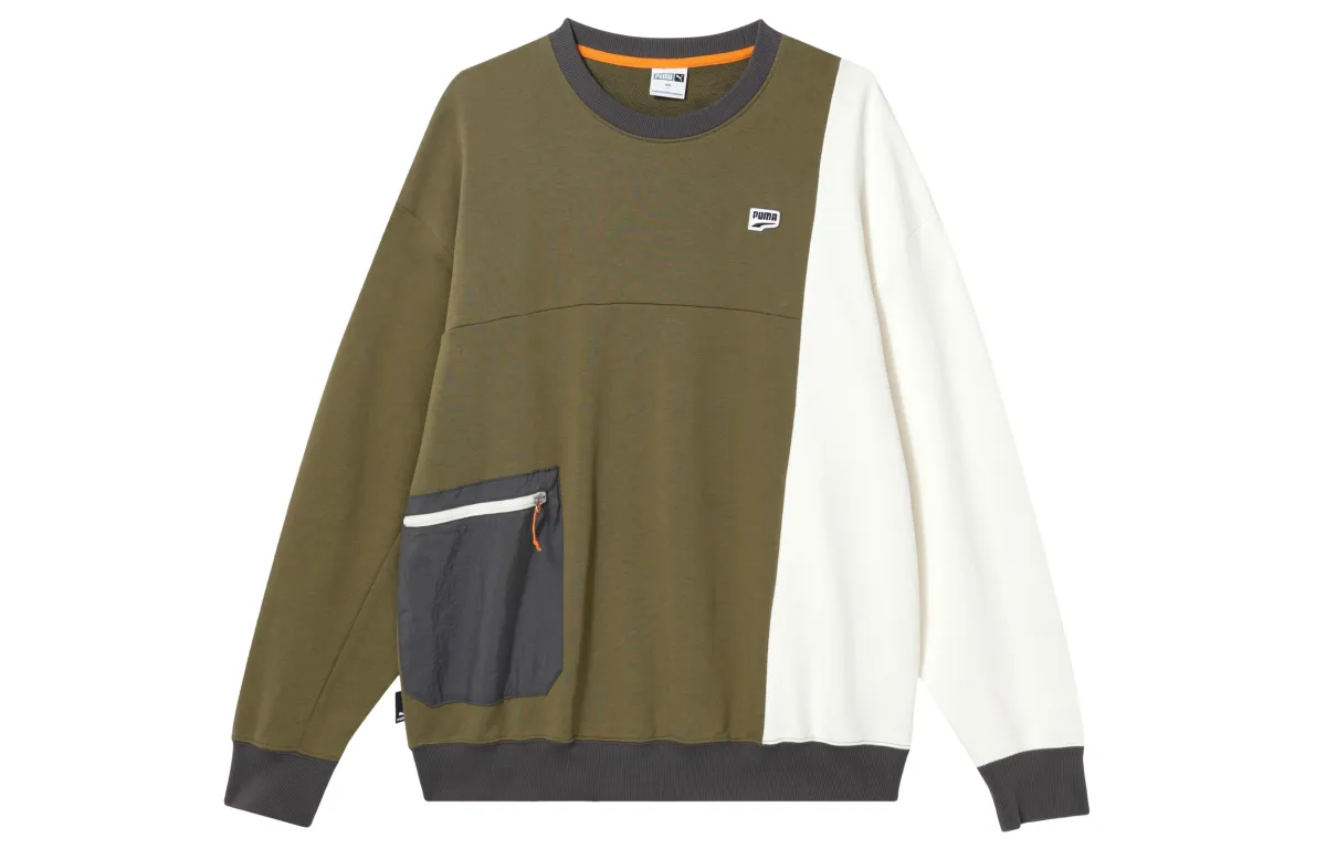 PUMA Sweatshirts Men's Green Crew Neck Moderate Other