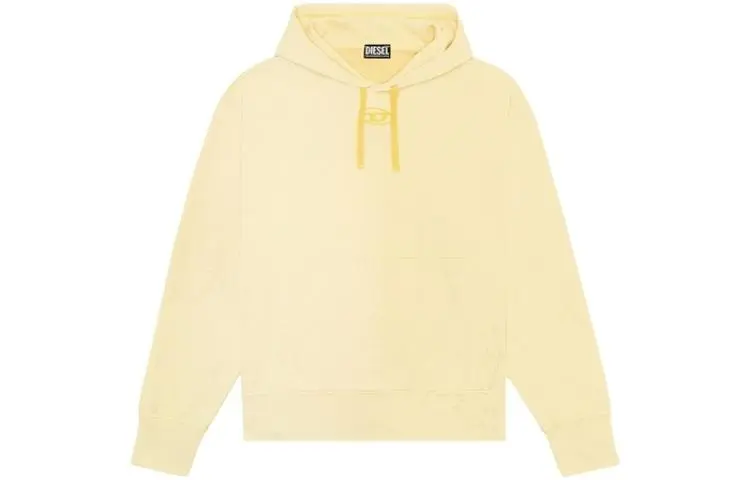DIESEL Sweatshirts Men's Yellow Hooded Moderate Regular