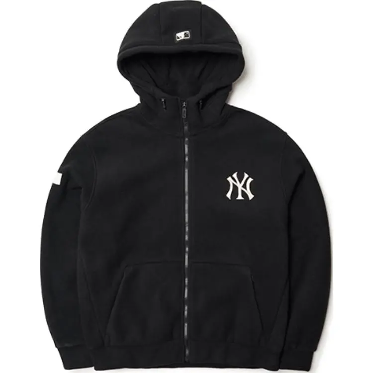 MLB Sweatshirts Unisex Black Hooded Thickened Cardigan