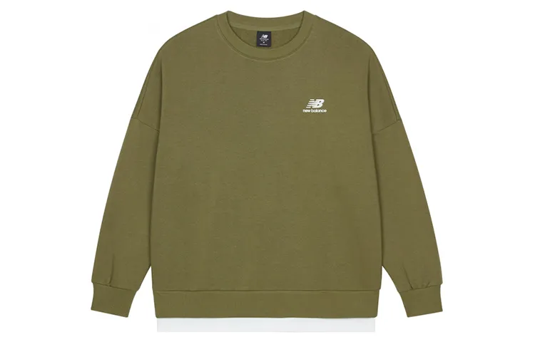 New Balance Sweatshirts Unisex Olive Green Crew Neck Moderate Regular