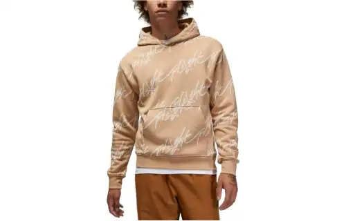 Jordan Sweatshirts Men's Khaki Hooded Moderate Regular
