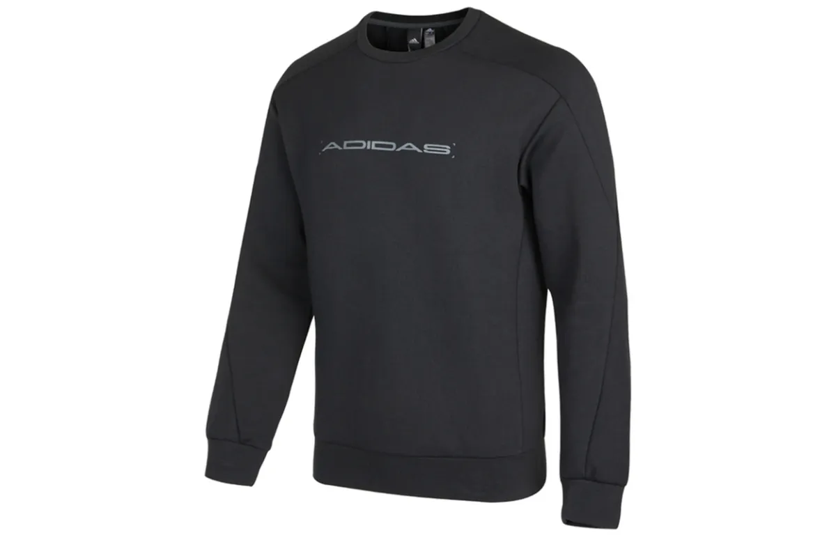 Adidas Sweatshirts Men's Black Crew Neck Moderate Regular